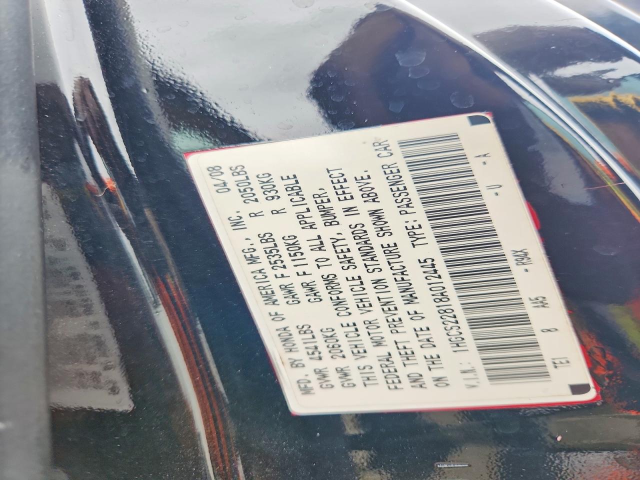 2008 HONDA ACCORD EXL photo 12