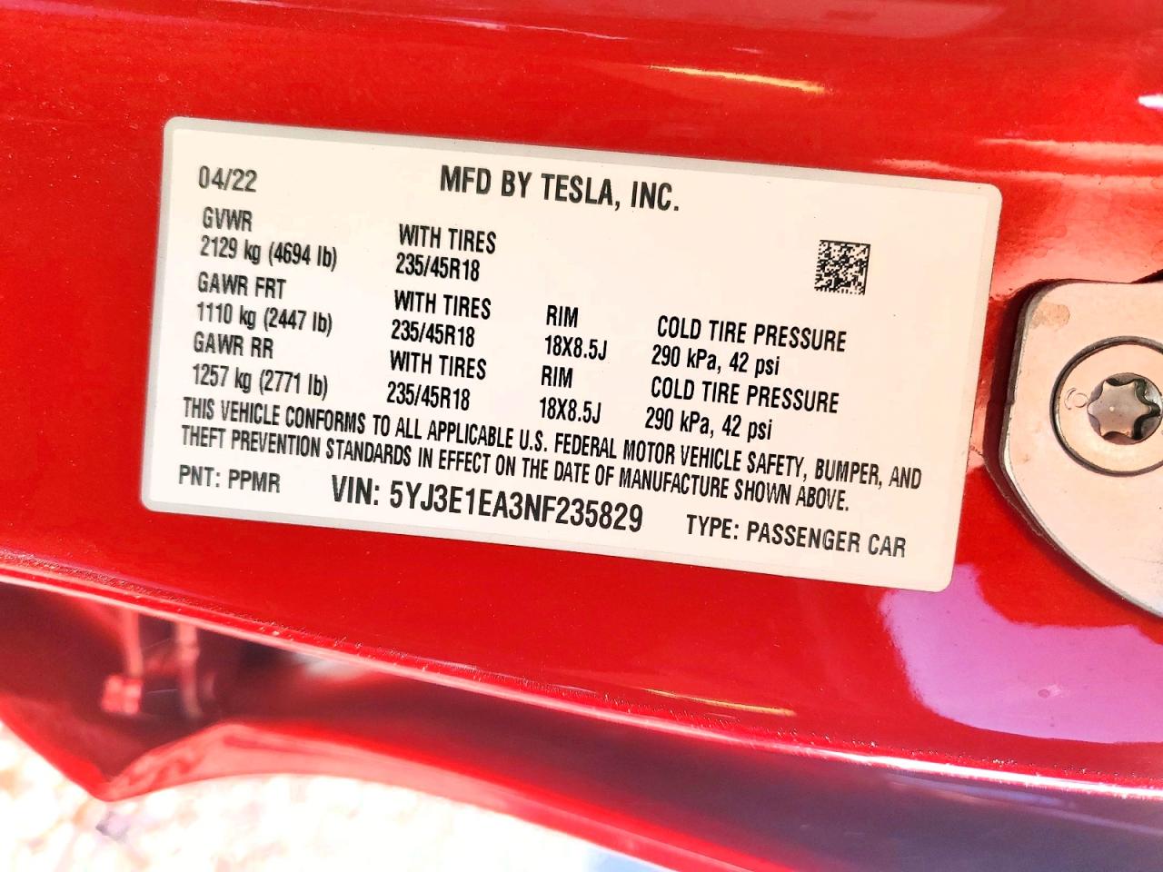 2022 TESLA MODEL 3 photo 25