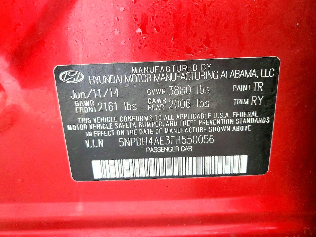 2015 HYUNDAI ELANTRA SE photo 12