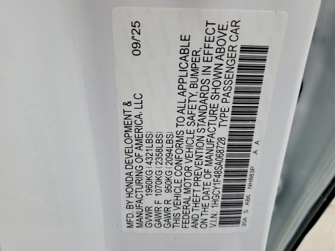 2025 HONDA ACCORD SE photo 12