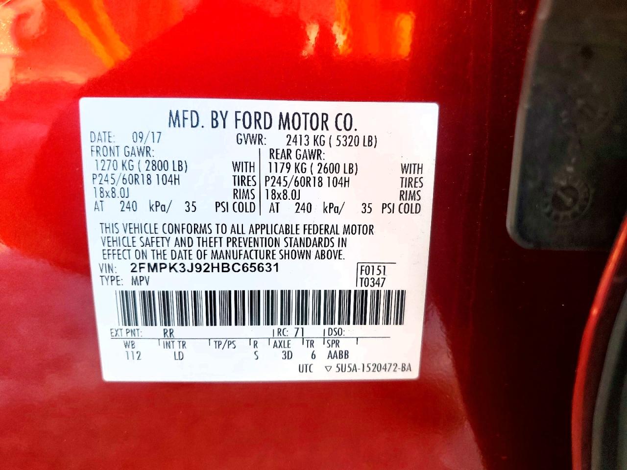 2017 FORD EDGE SEL photo 13