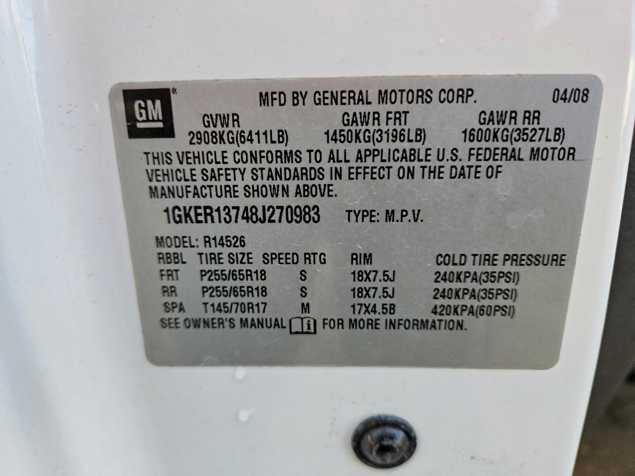 2008 GMC ACADIA SLE photo 13