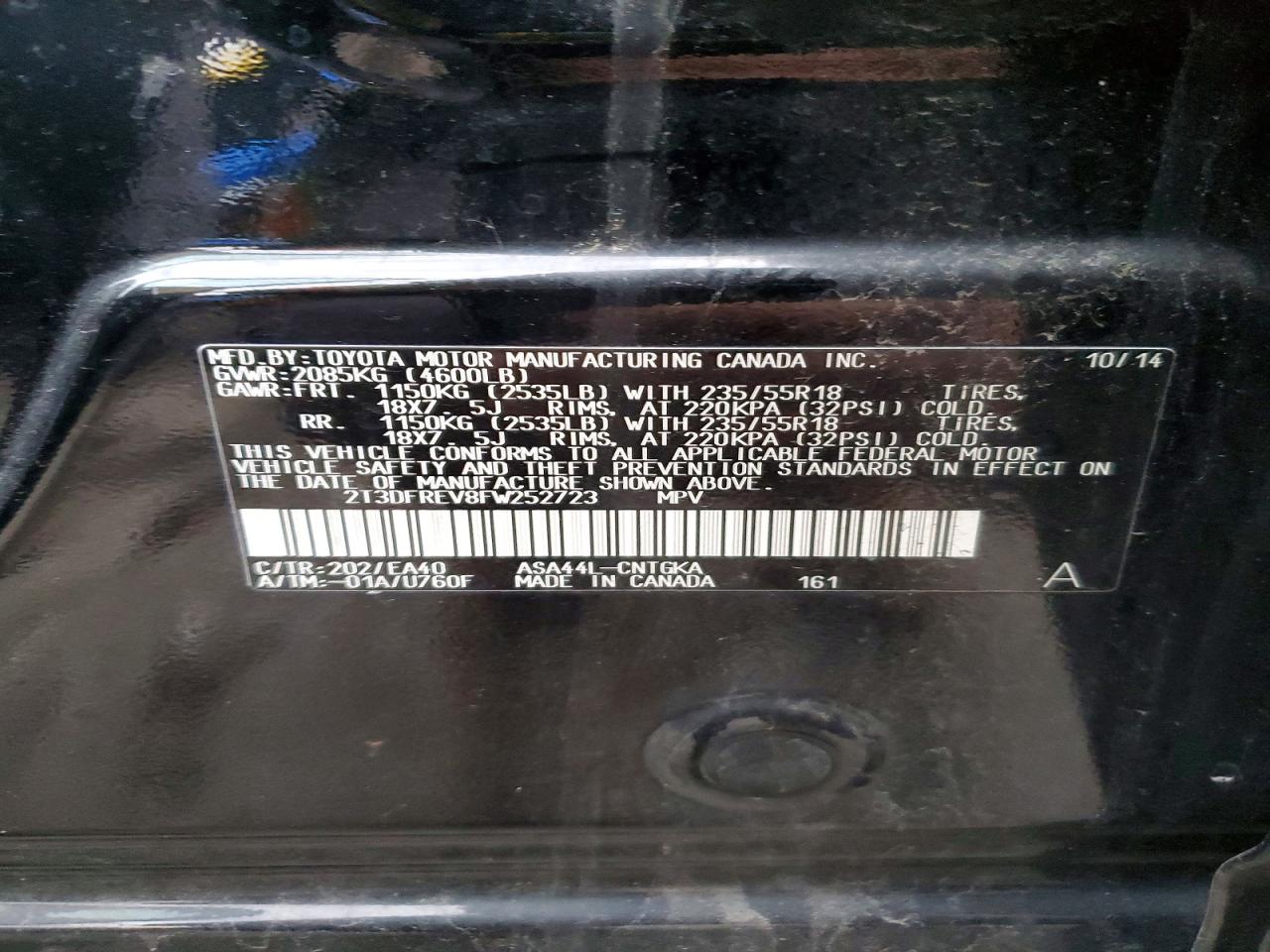 2015 TOYOTA RAV4 LIMITED photo 13