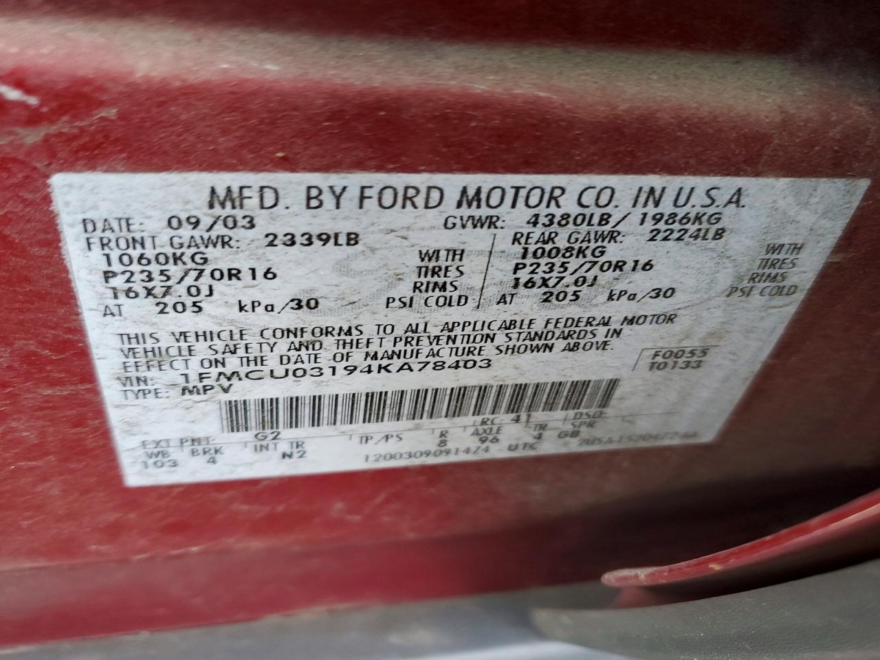 2004 FORD ESCAPE XLT photo 27