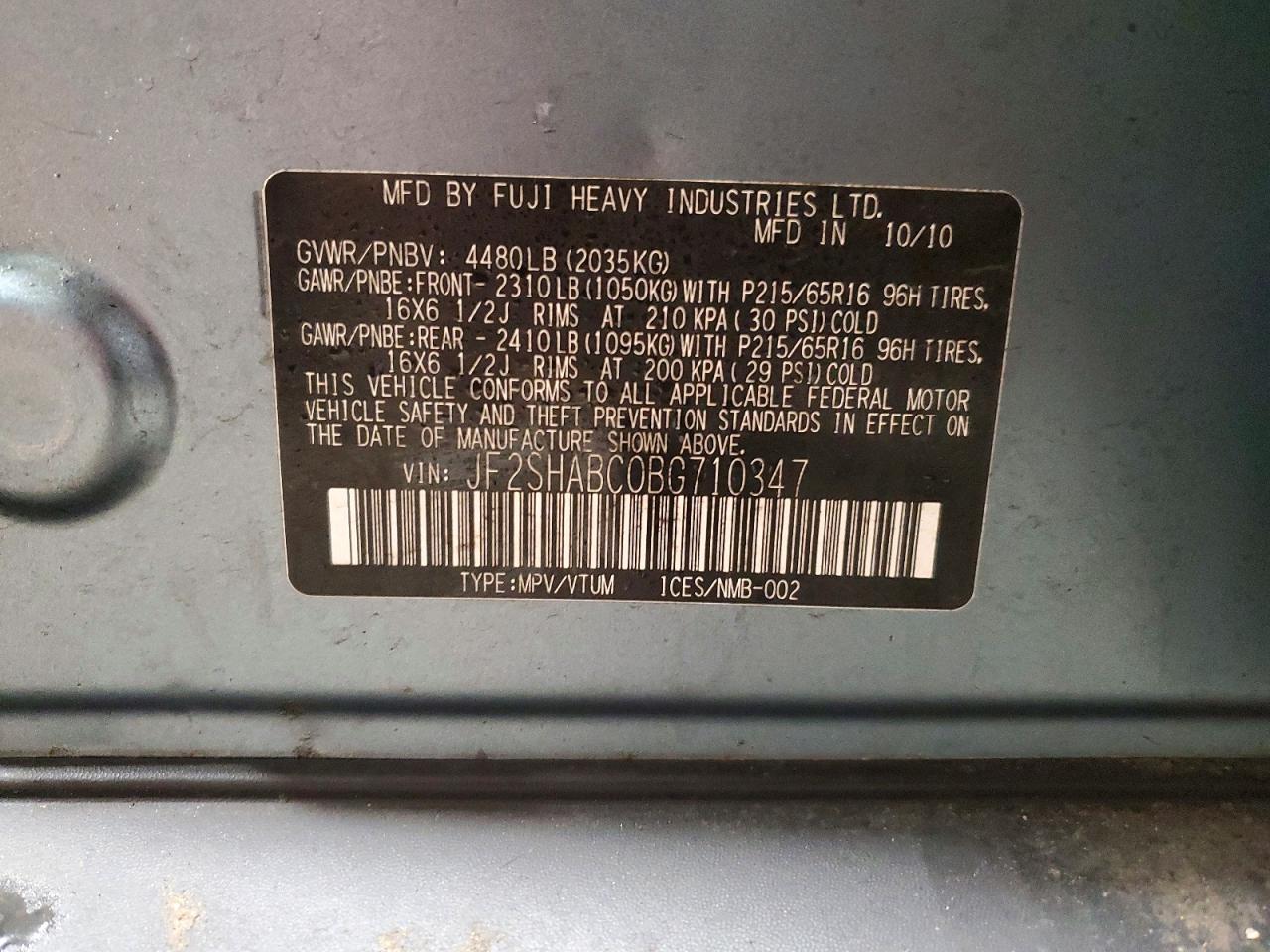 2011 SUBARU FORESTER 2.5X photo 25