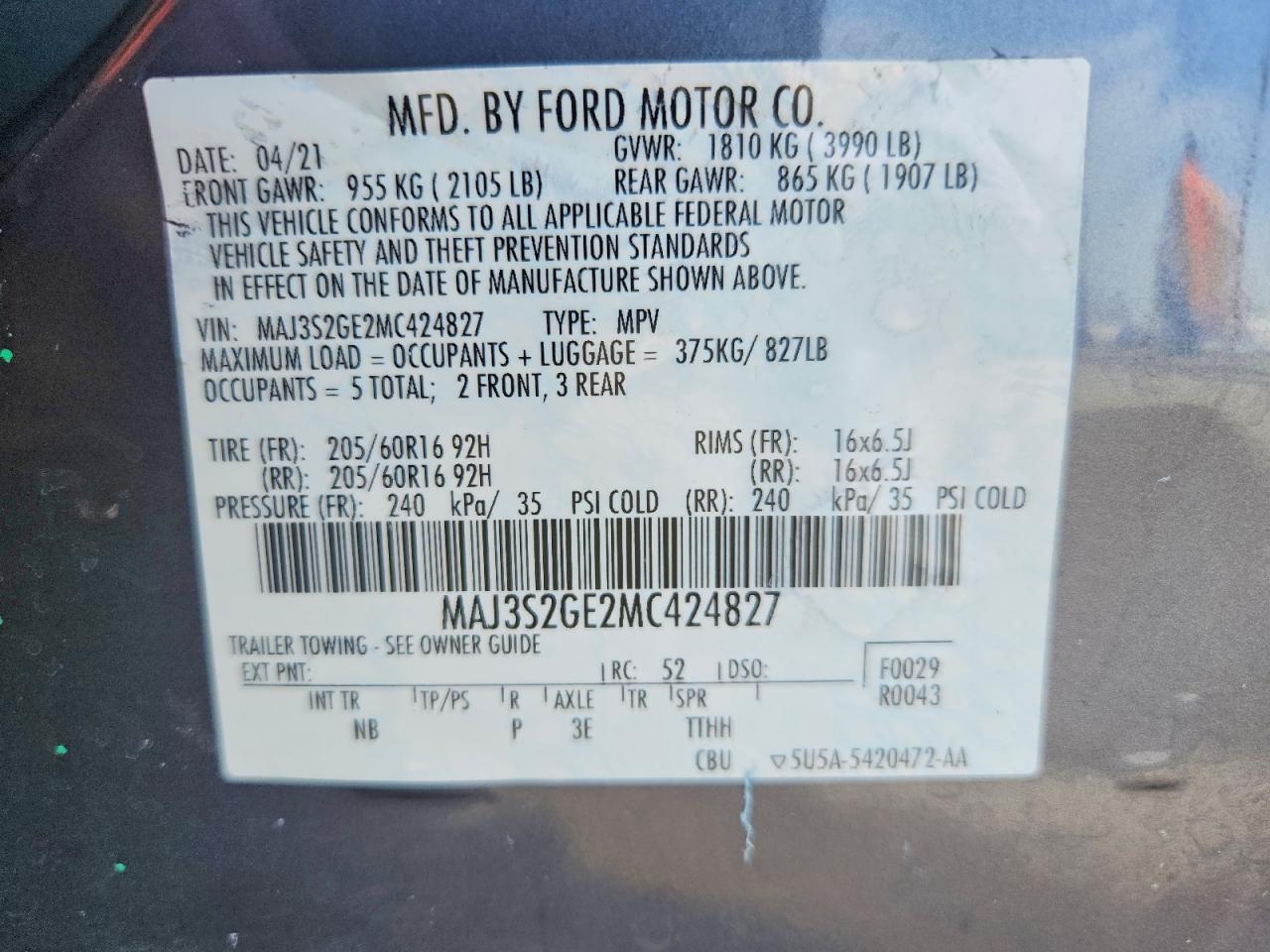 2021 FORD ECOSPORT SE photo 12