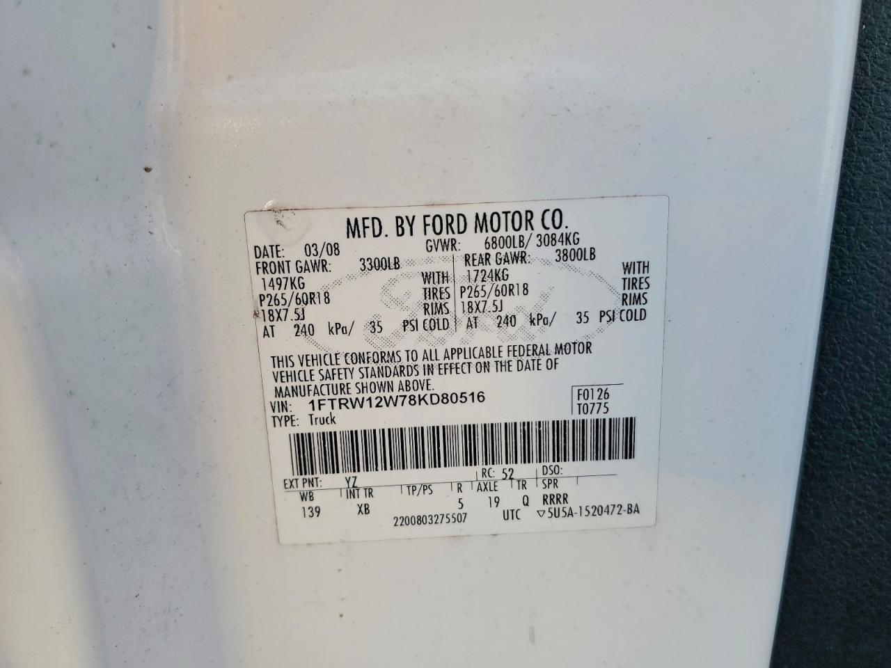 2008 FORD F150 SUPERCREW photo 12
