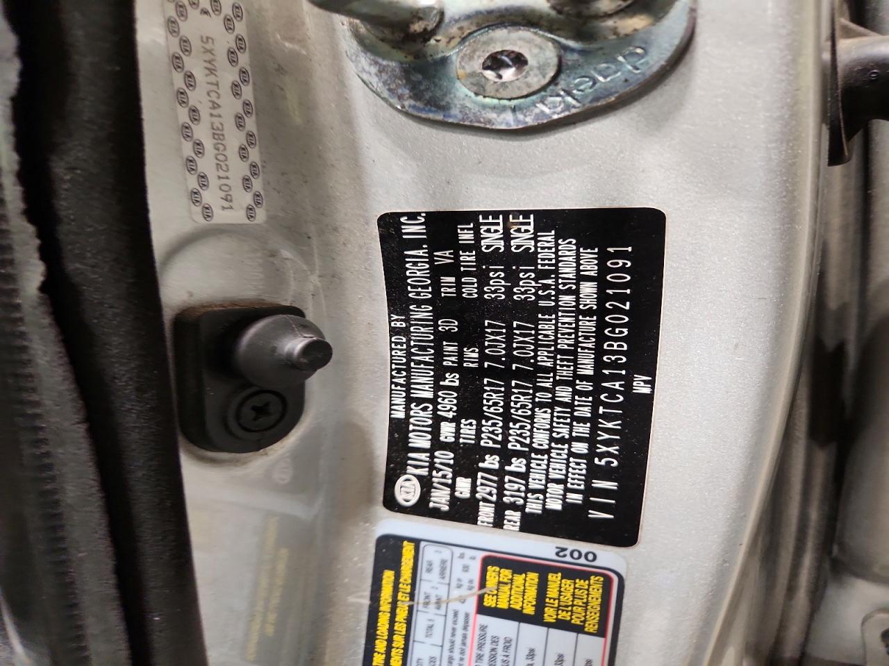 2011 KIA SORENTO BASE photo 13
