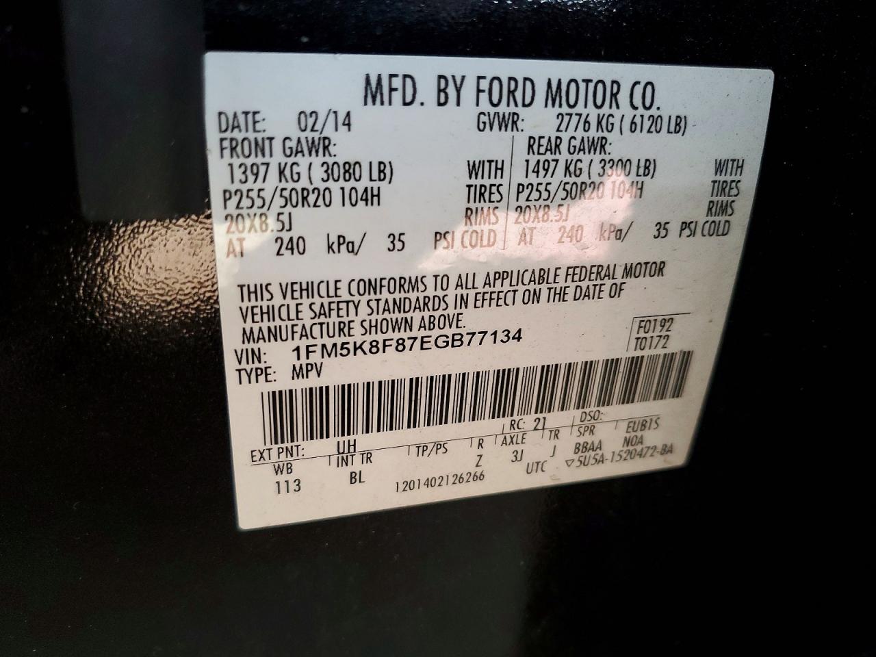 2014 FORD EXPLORER LIMITED photo 13
