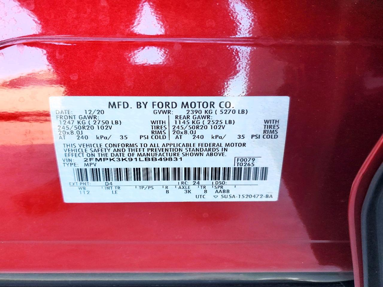 2020 FORD EDGE TITANIUM photo 13