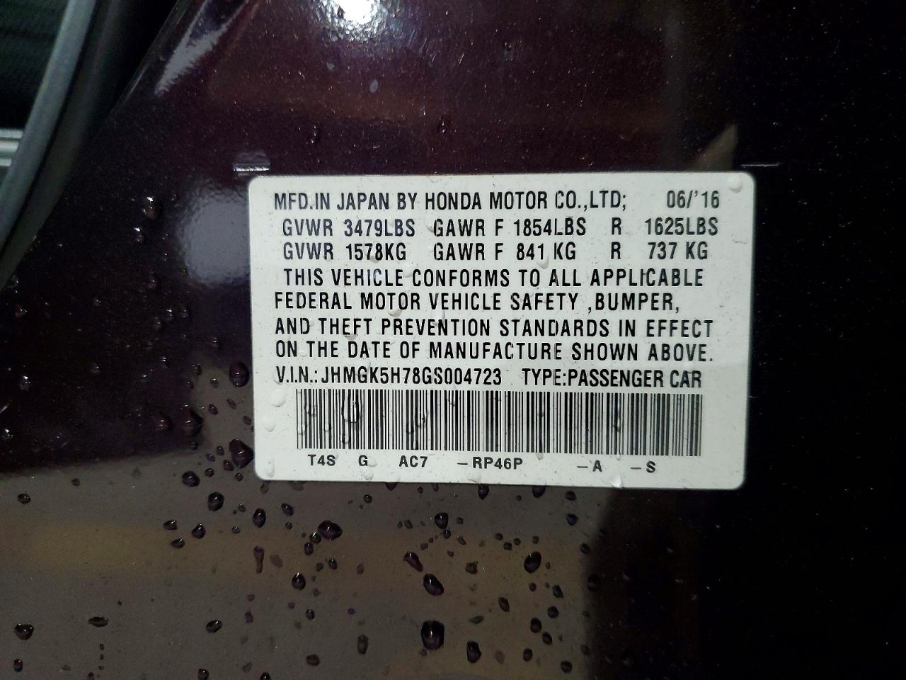 2016 HONDA FIT EX photo 13