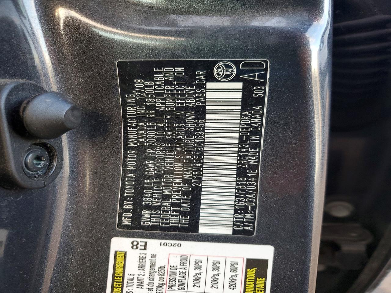 2009 TOYOTA COROLLA BASE photo 13