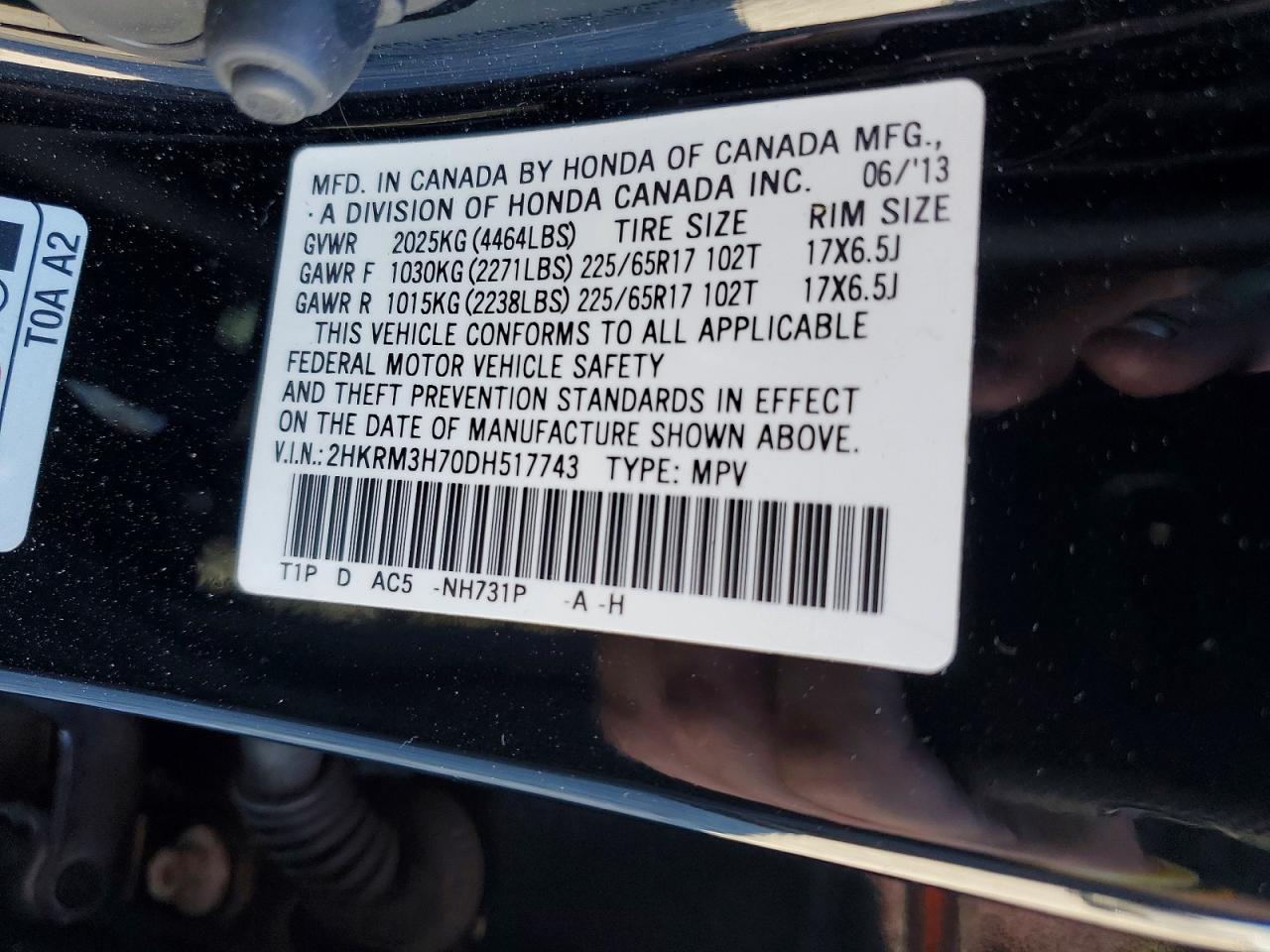 2013 HONDA CR-V EXL photo 14
