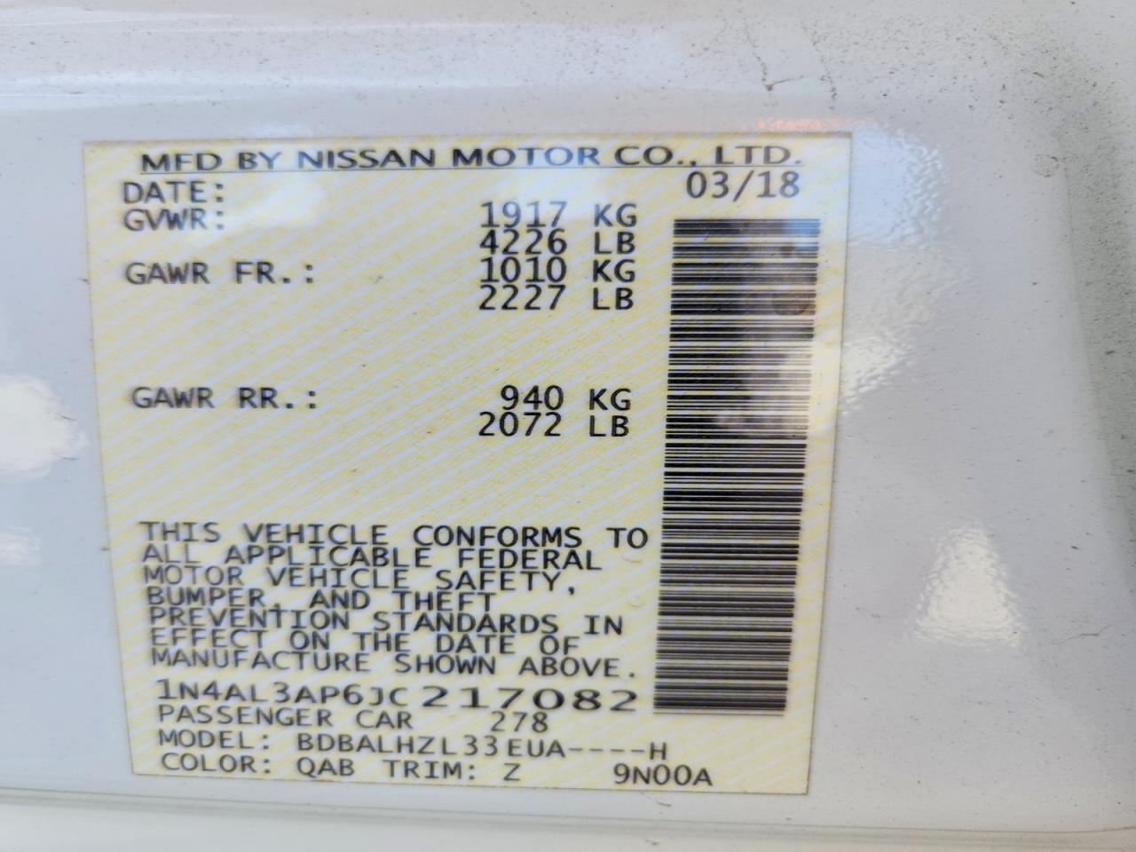 2018 NISSAN ALTIMA 2.5 photo 13