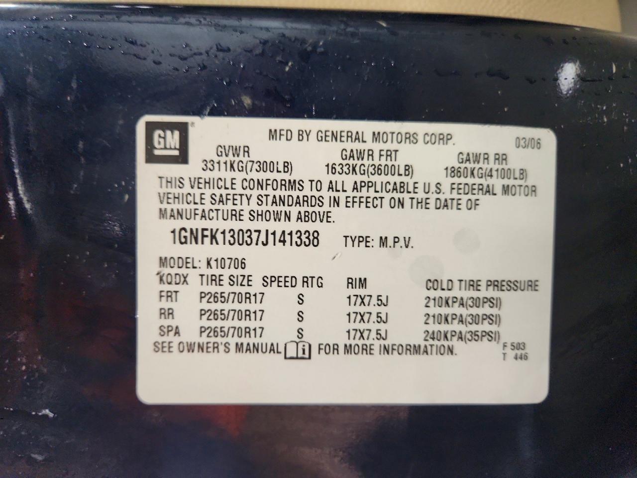 2007 CHEVROLET TAHOE K1500 photo 13