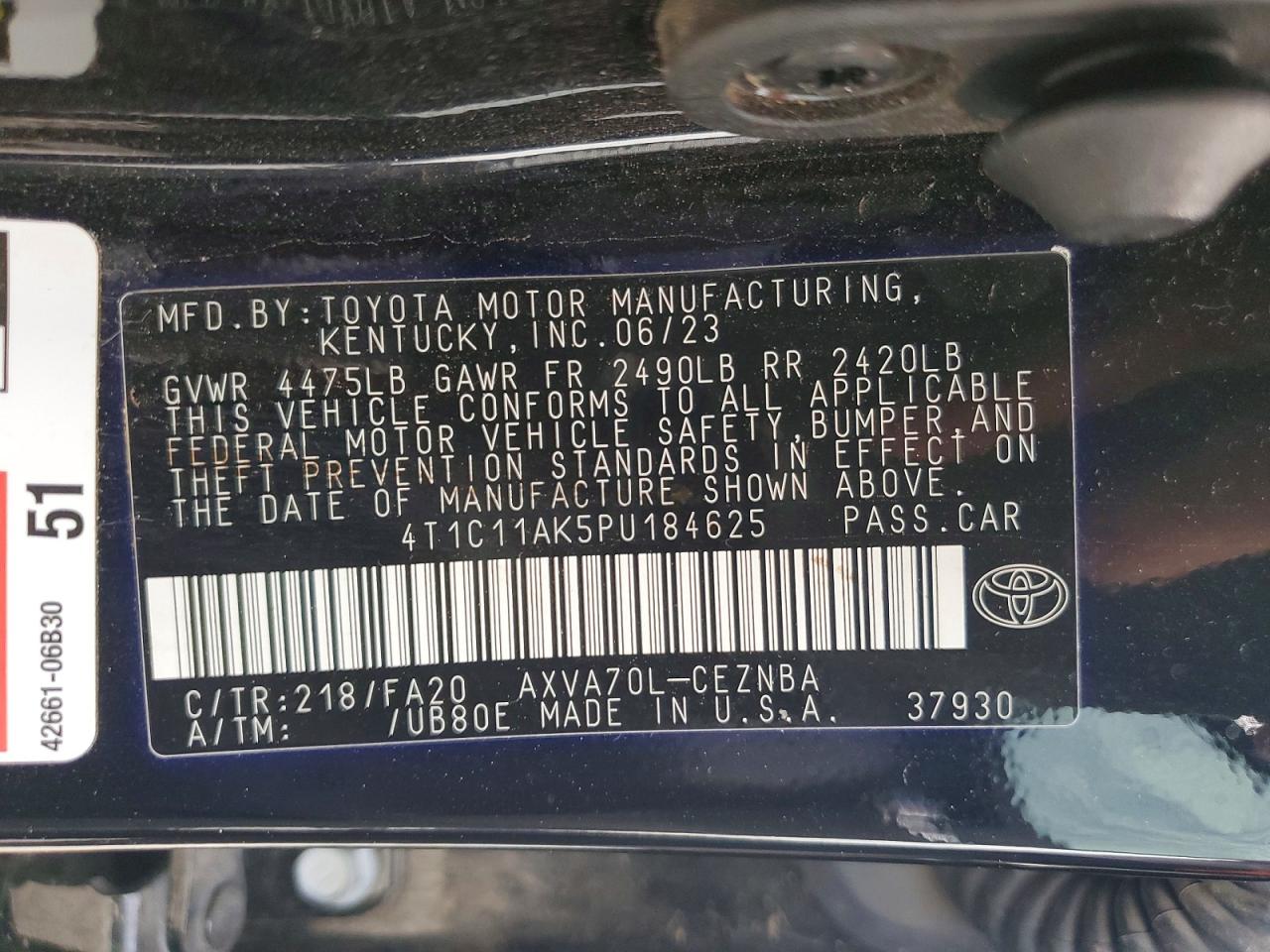 2023 TOYOTA CAMRY LE photo 25