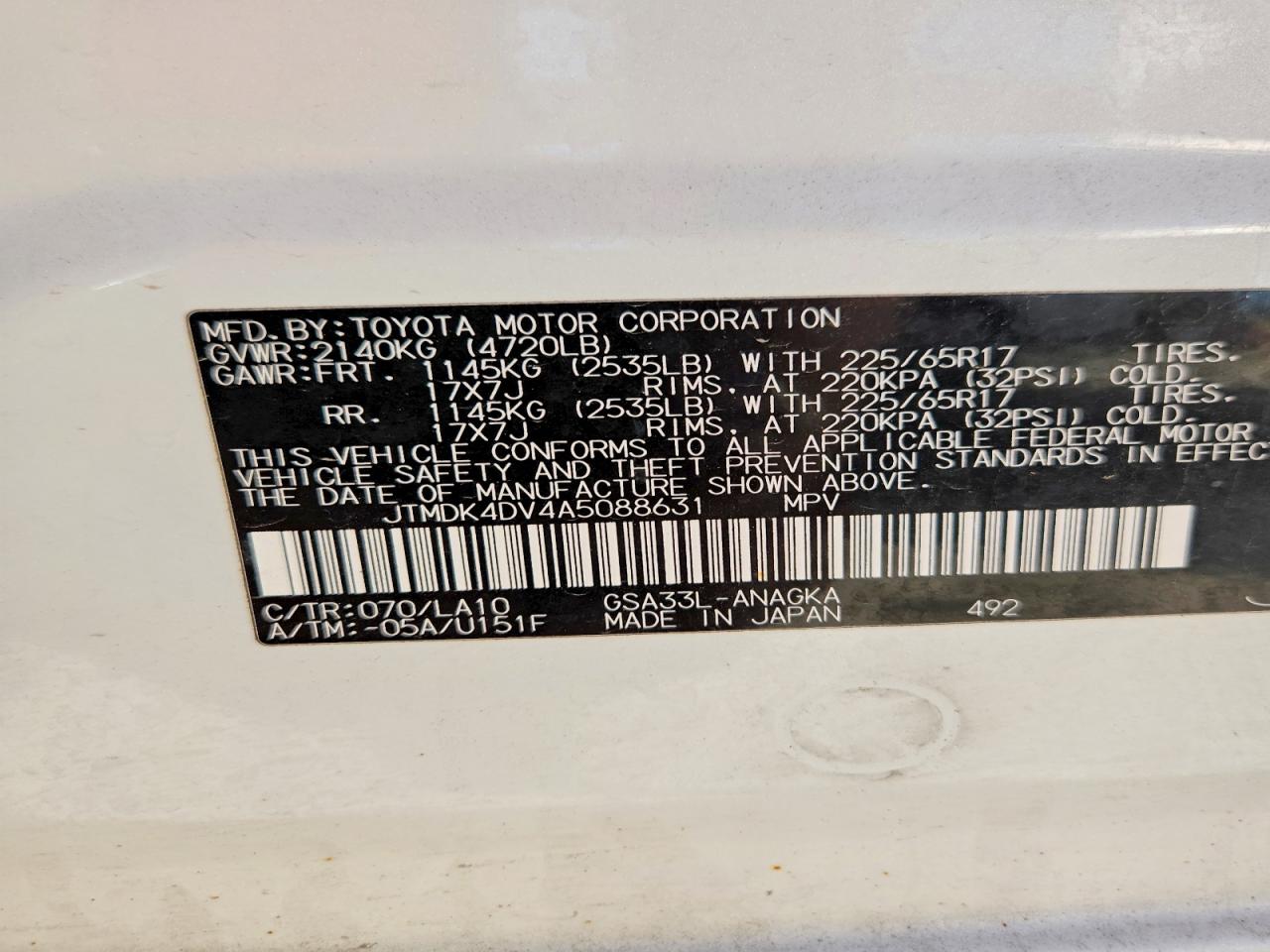 2010 TOYOTA RAV4 photo 13