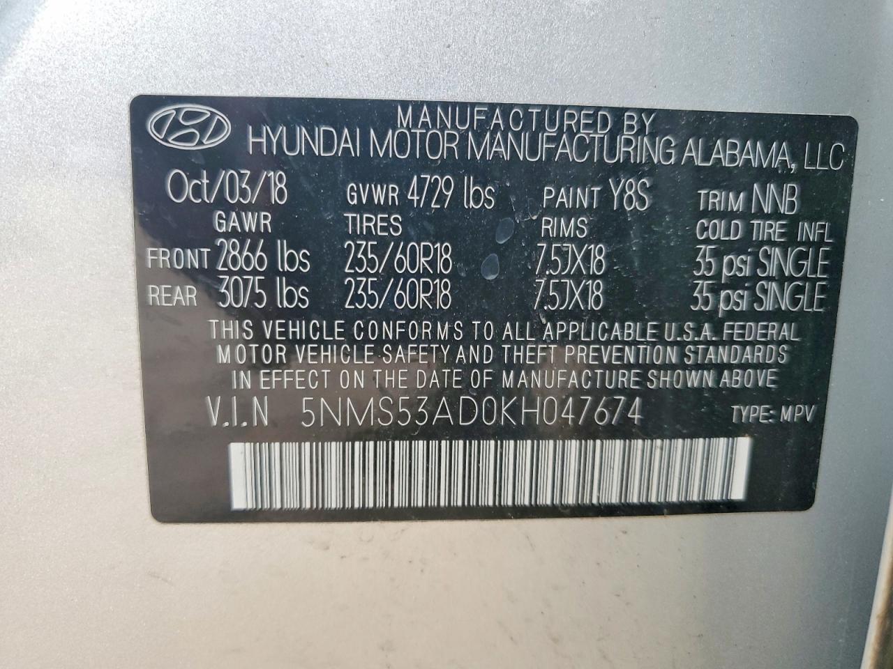 2019 HYUNDAI SANTA FE LIMITED photo 13