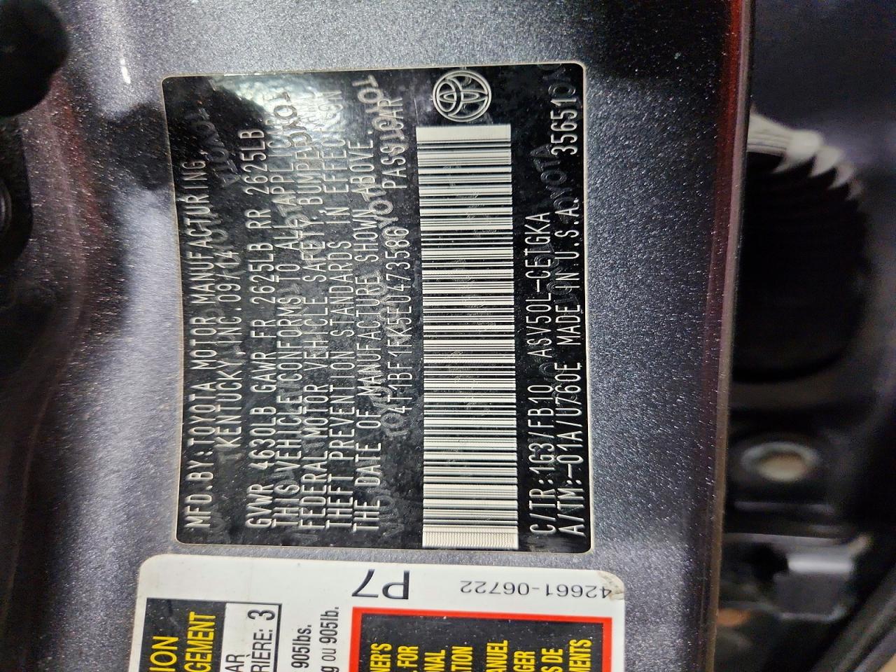 2014 TOYOTA CAMRY L photo 13