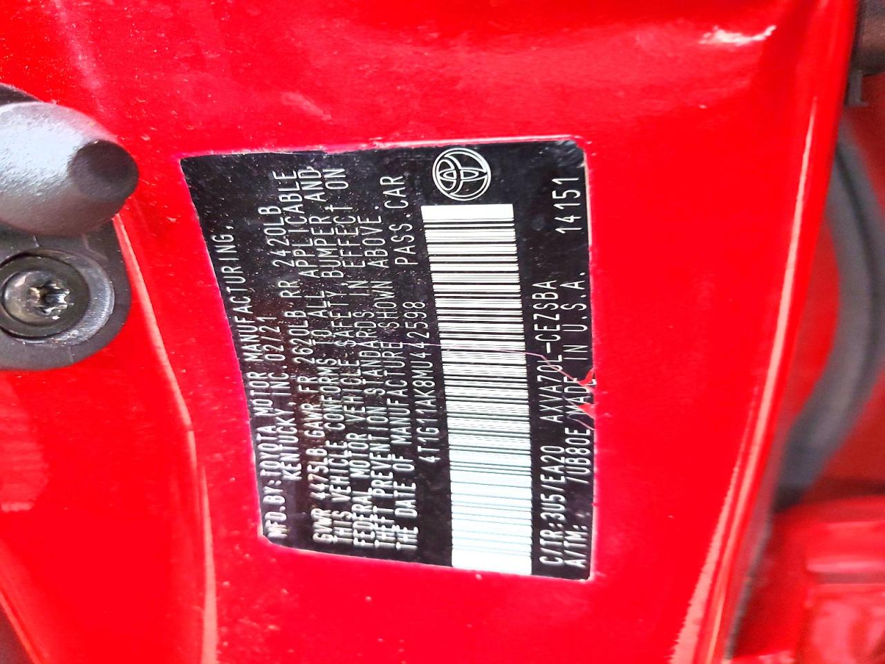 2021 TOYOTA CAMRY SE photo 12