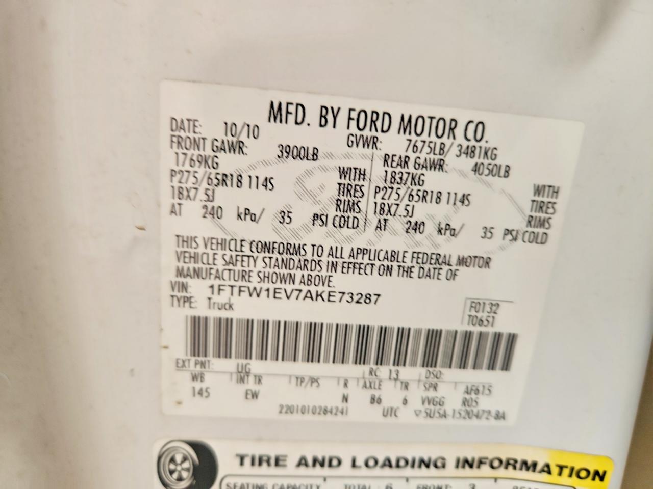 2010 FORD F 150 photo 34
