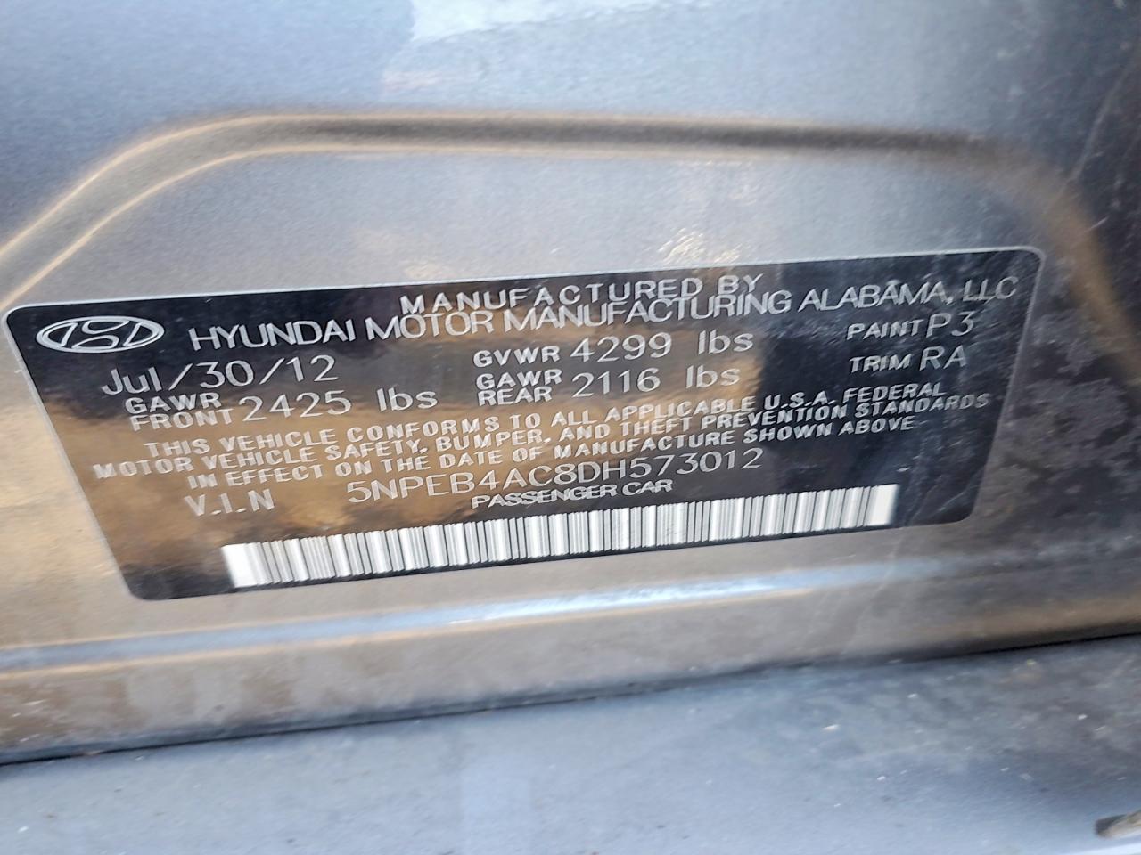 2013 HYUNDAI SONATA photo 13
