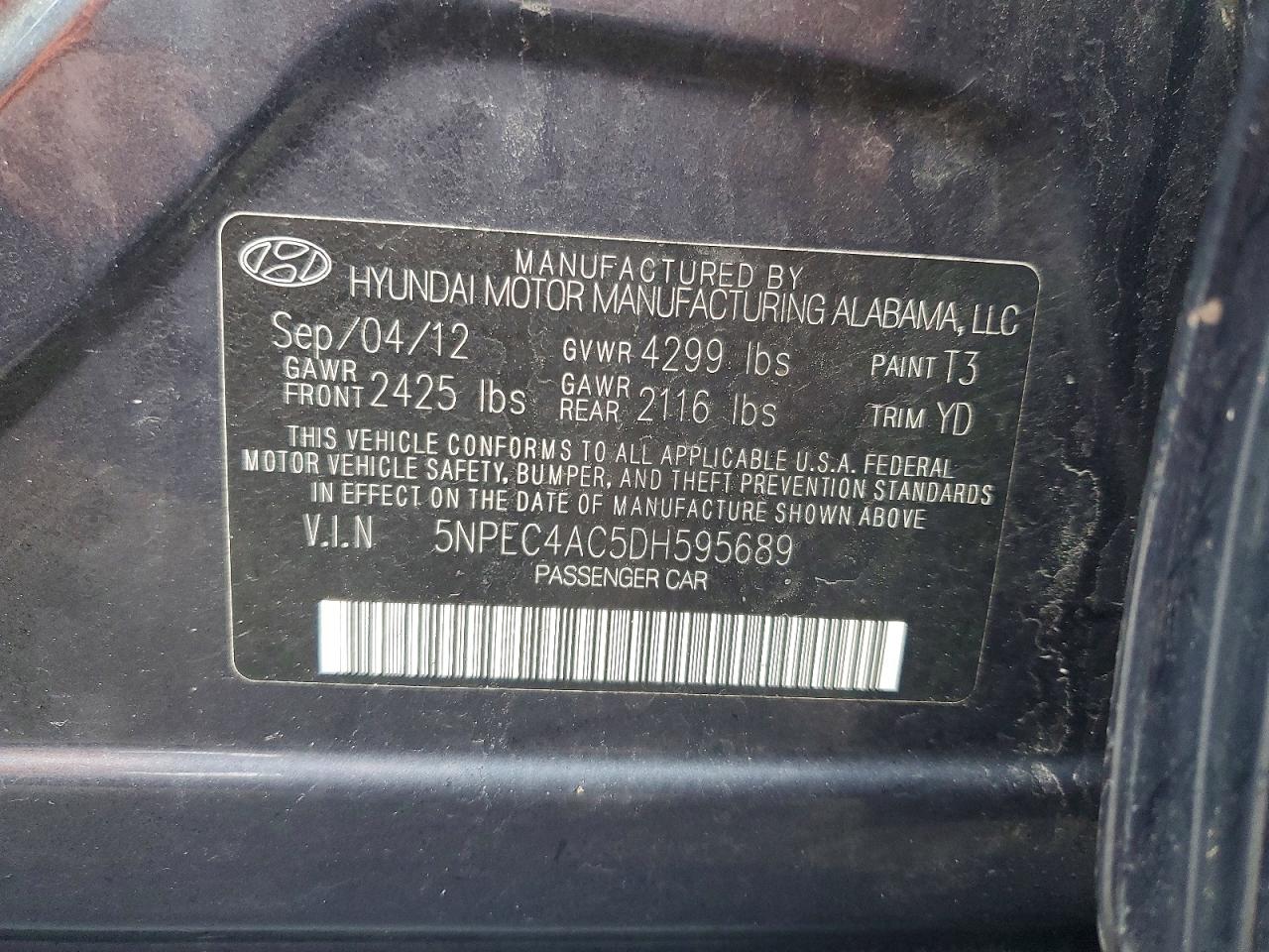 2013 HYUNDAI SONATA SE photo 13