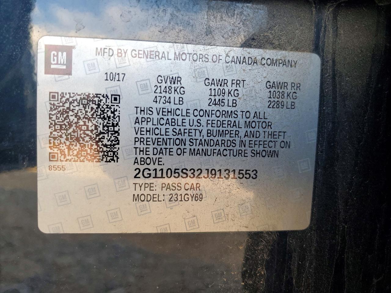 2018 CHEVROLET IMPALA LT photo 12