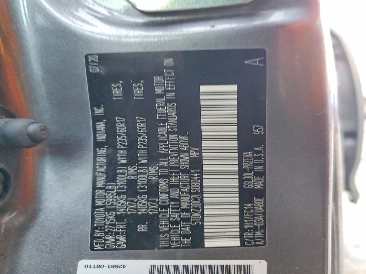 2020 TOYOTA SIENNA LE photo 14