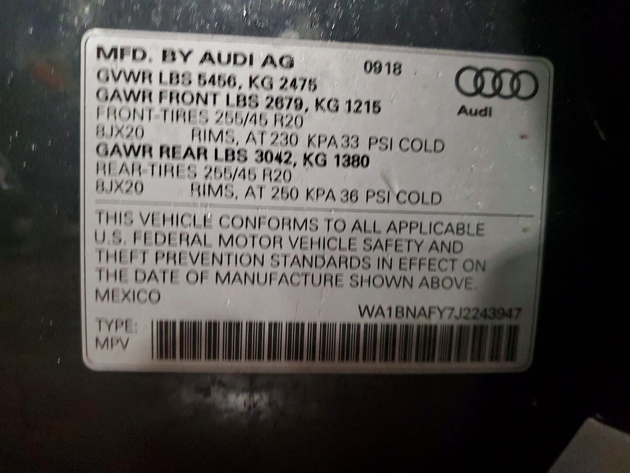 2018 AUDI Q5 PREMIUM PLUS photo 13