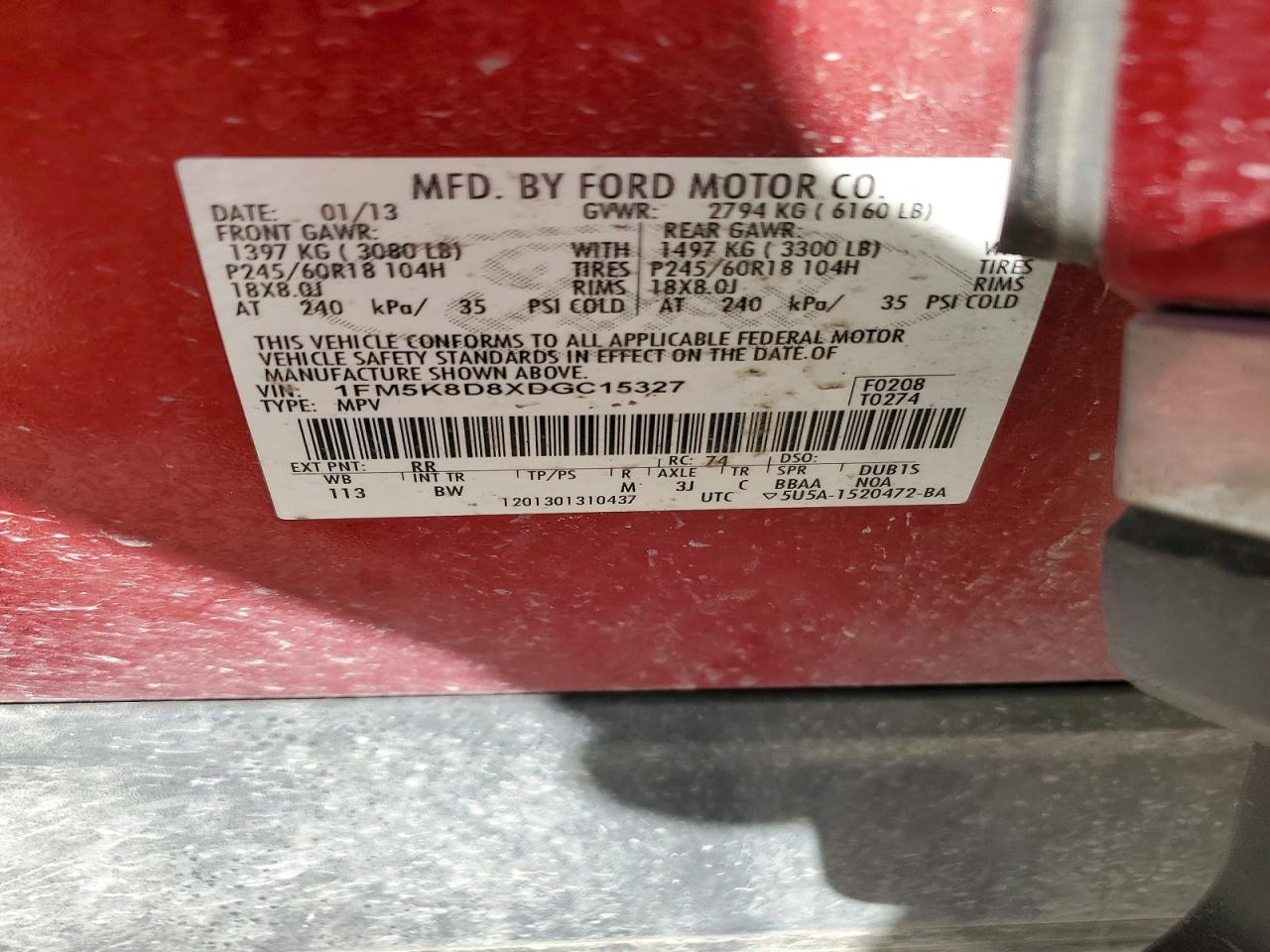 2013 FORD EXPLORER XLT photo 13