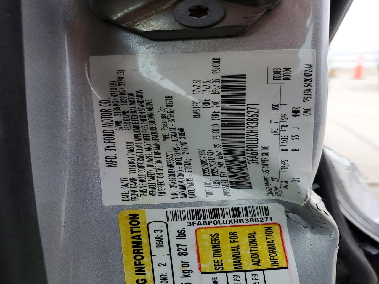 2017 FORD FUSION SE HYBRID photo 8