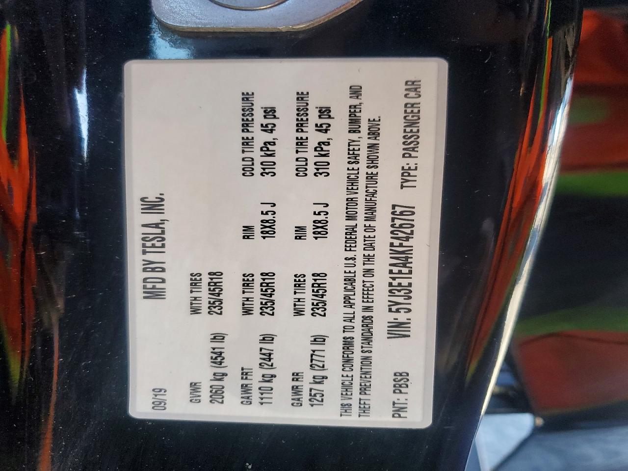2019 TESLA MODEL 3 photo 23
