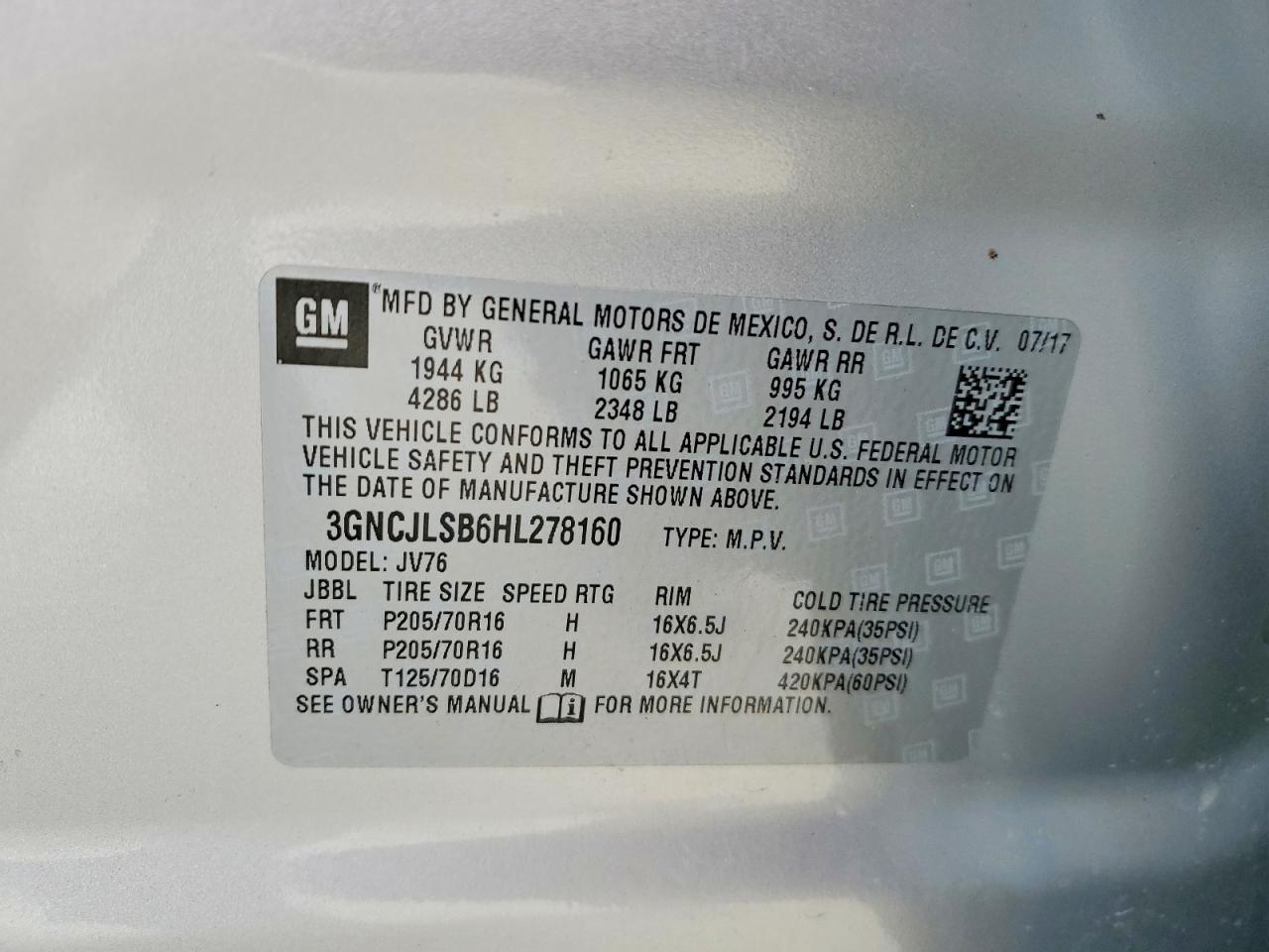 2017 CHEVROLET TRAX 1LT photo 13