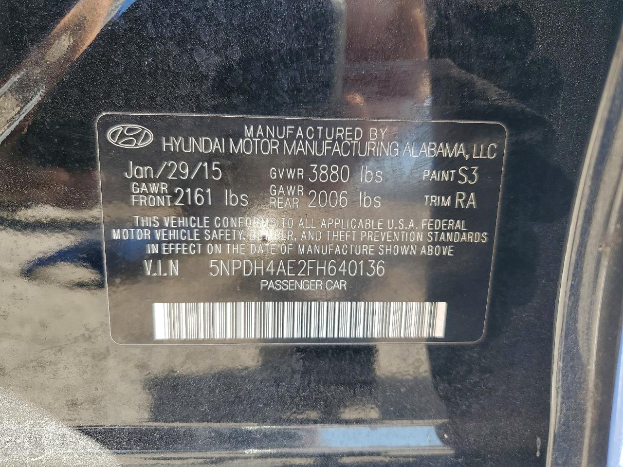 2015 HYUNDAI ELANTRA SE photo 13