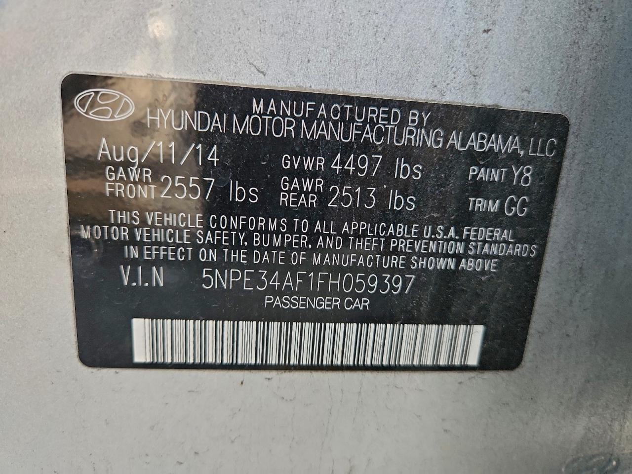 2015 HYUNDAI SONATA SPORT photo 12
