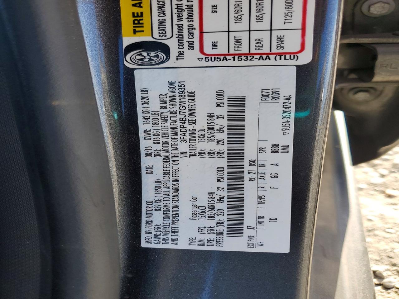 2016 FORD FIESTA SE photo 34