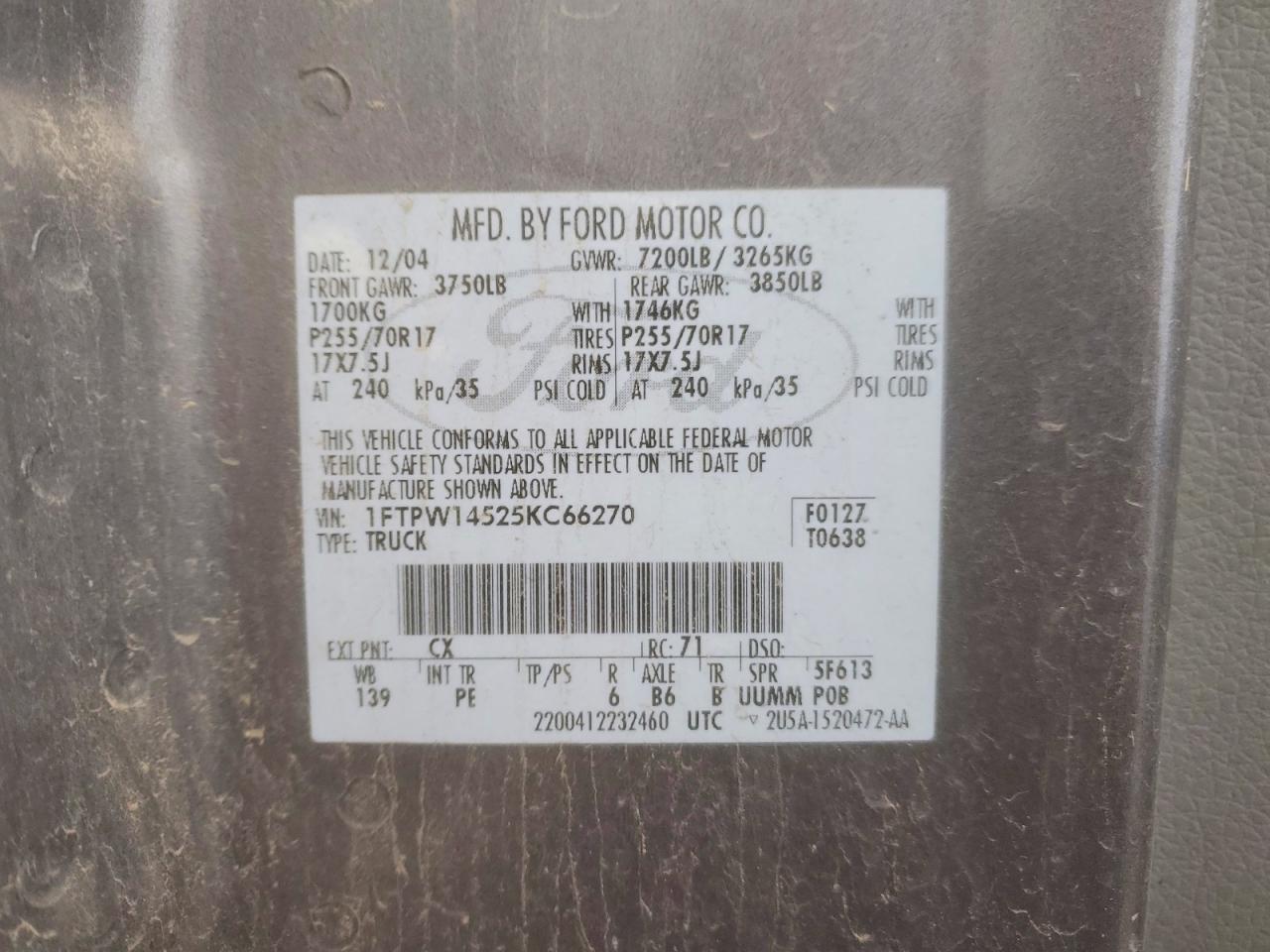 2005 FORD F150 SUPERCREW photo 12