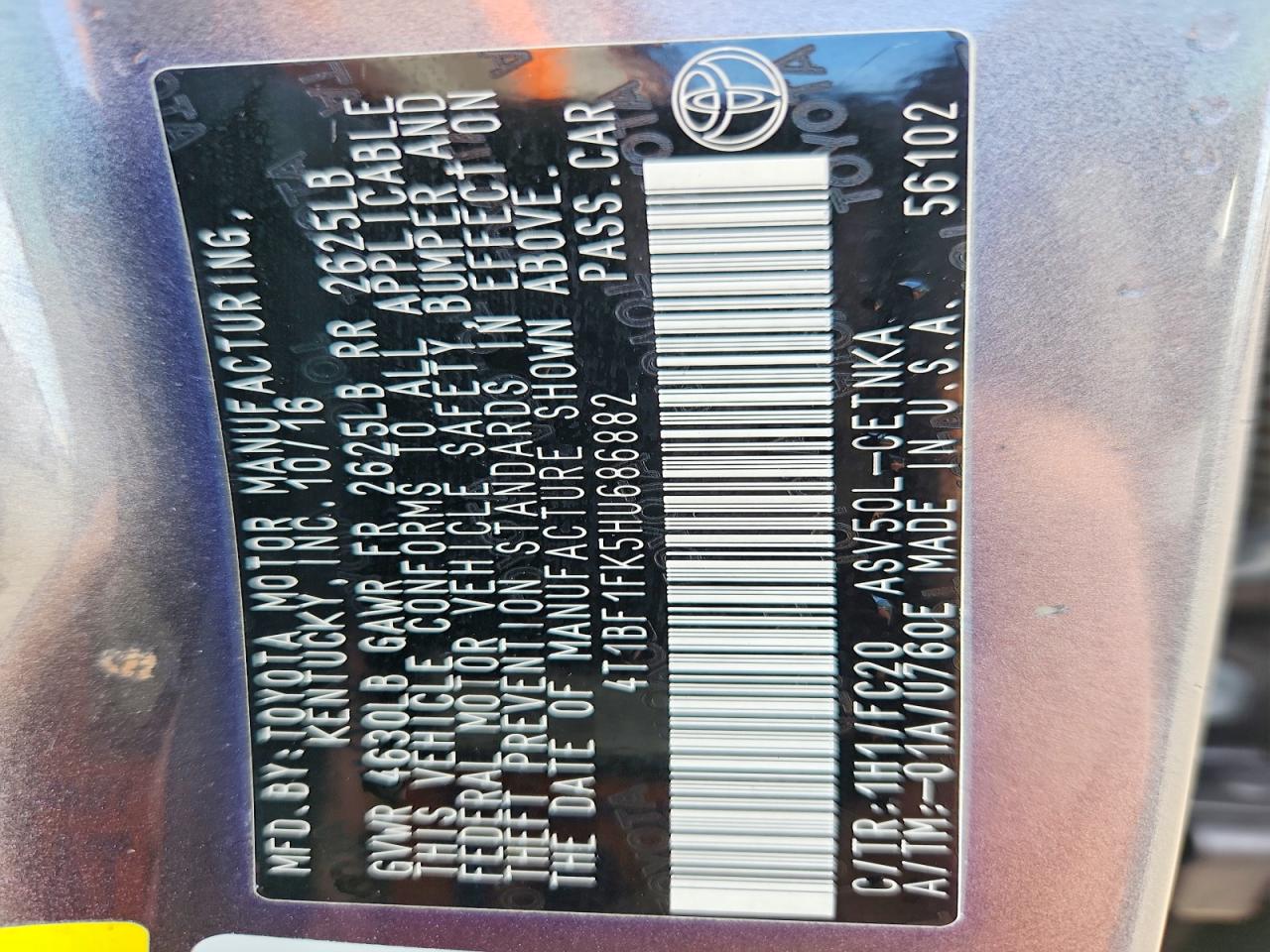 2017 TOYOTA CAMRY LE photo 25