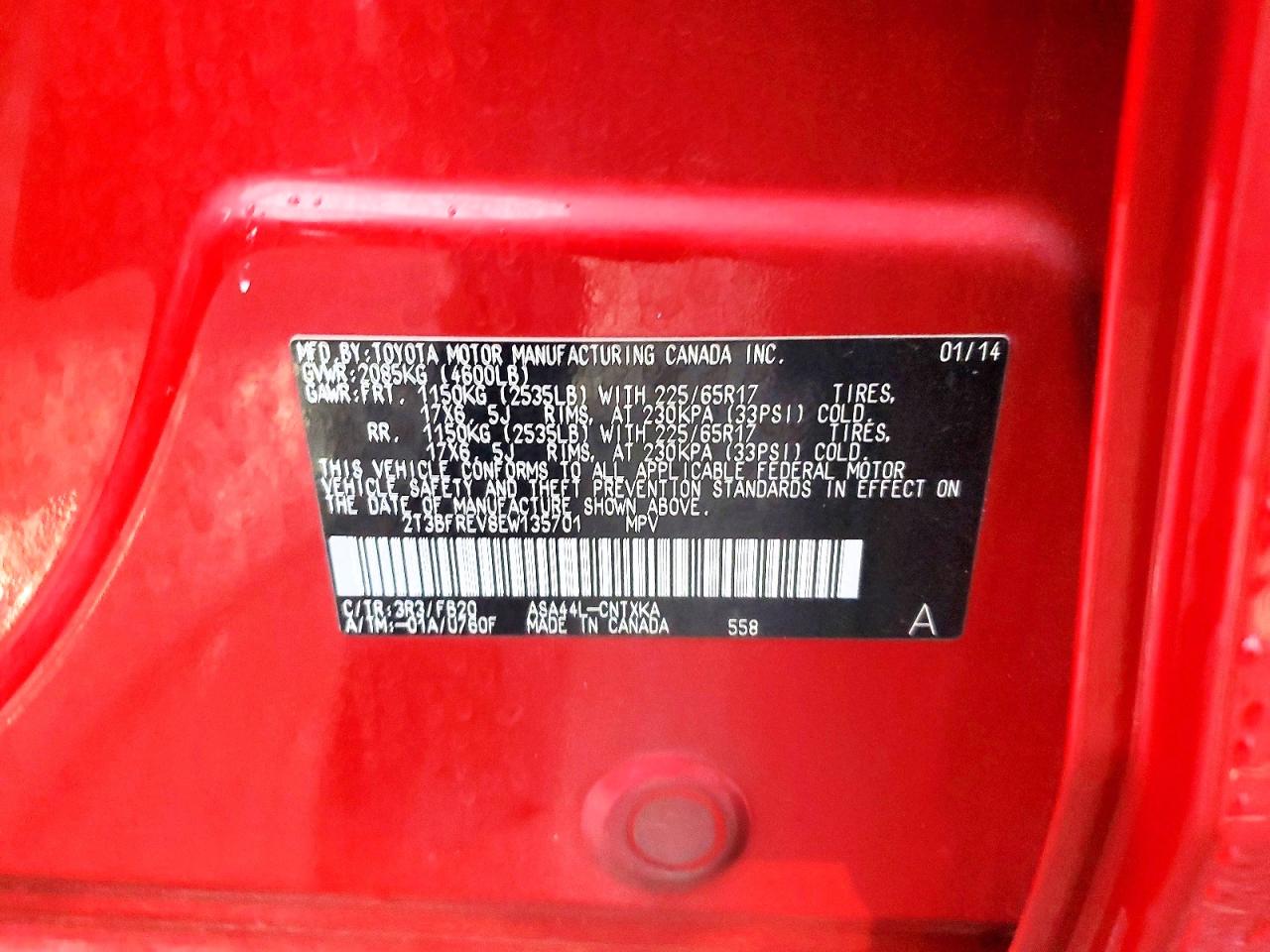 2014 TOYOTA RAV4 LE photo 14
