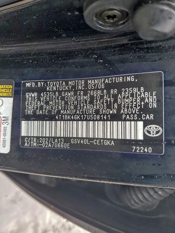 2007 TOYOTA CAMRY LE photo 12