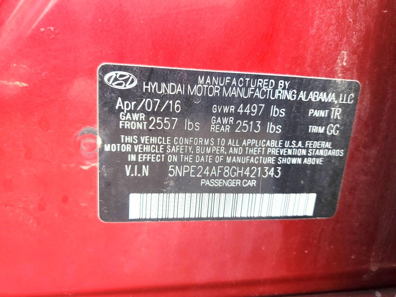2016 HYUNDAI SONATA SE photo 12