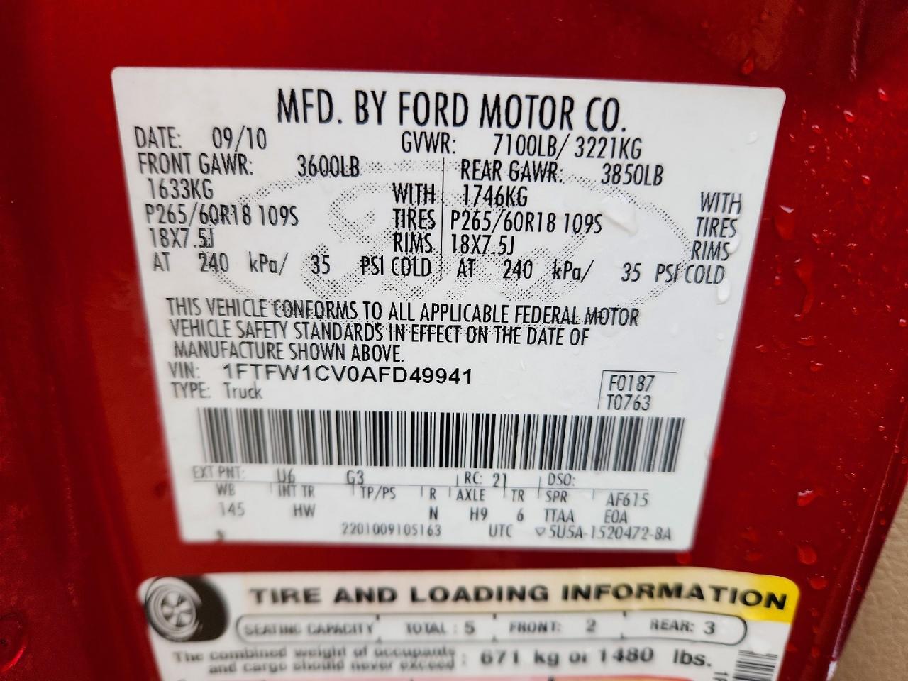 2010 FORD F150 SUPERCREW photo 12