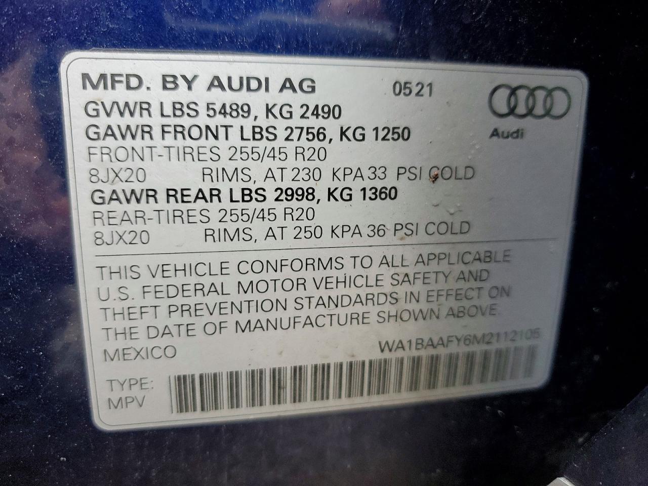2021 AUDI Q5 PREMIUM PLUS photo 13
