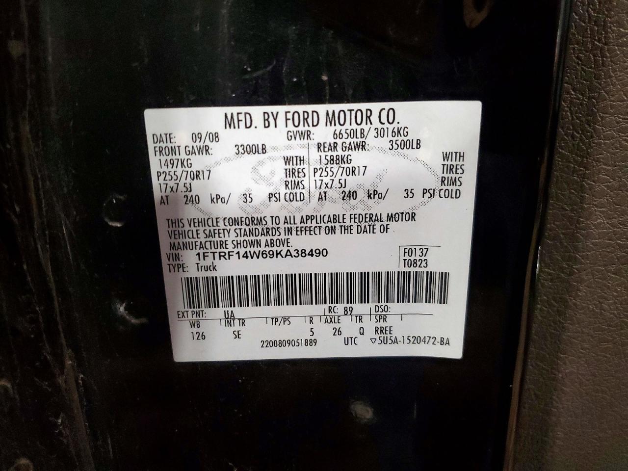 2009 FORD F150 photo 12