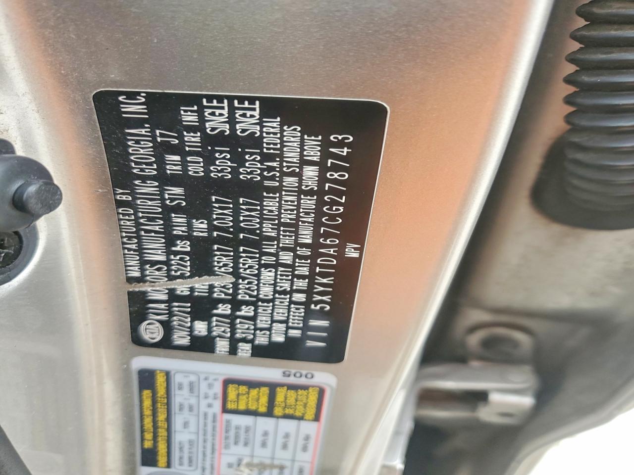 2012 KIA SORENTO BASE photo 13