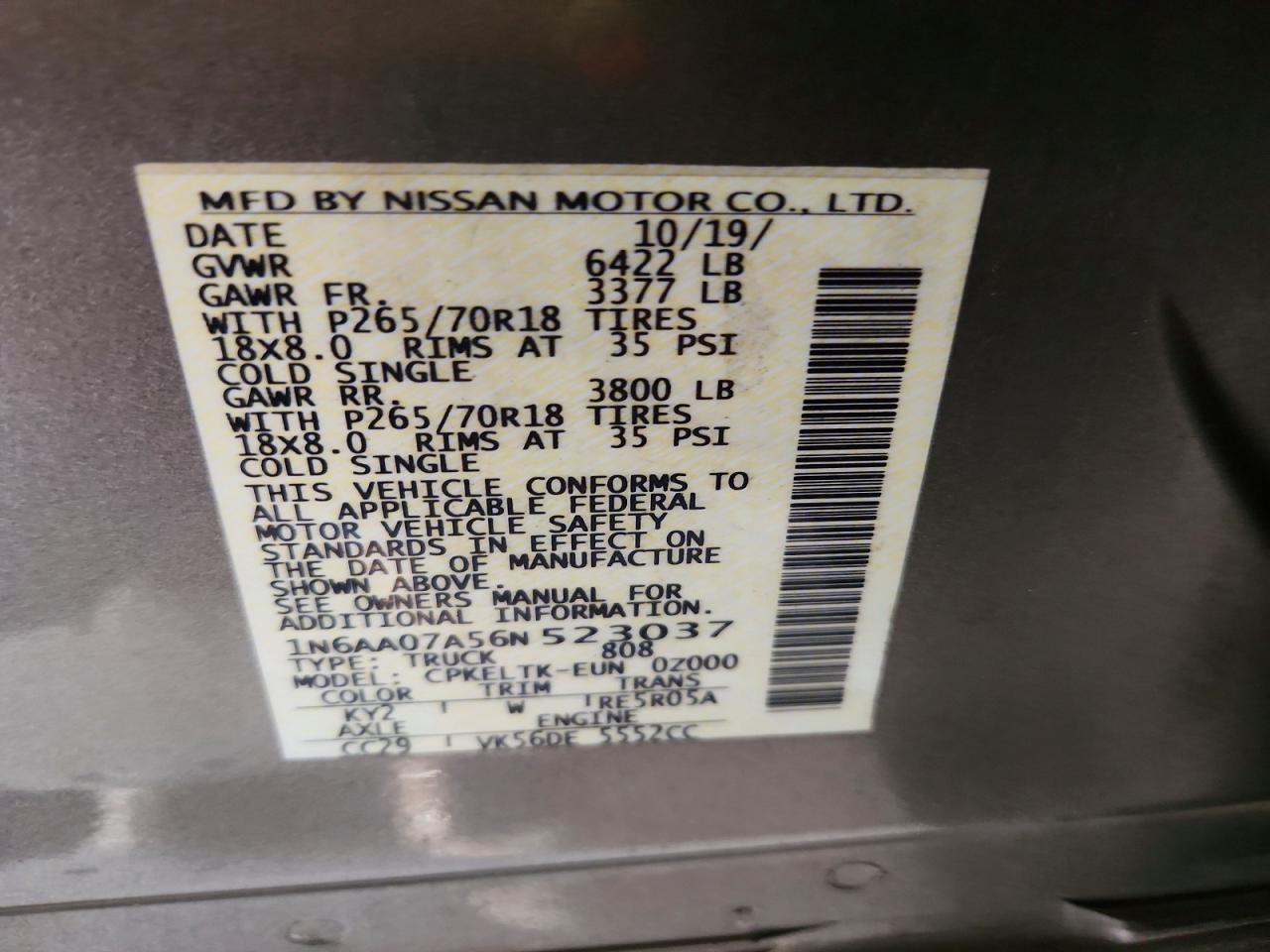 2006 NISSAN TITAN XE photo 12