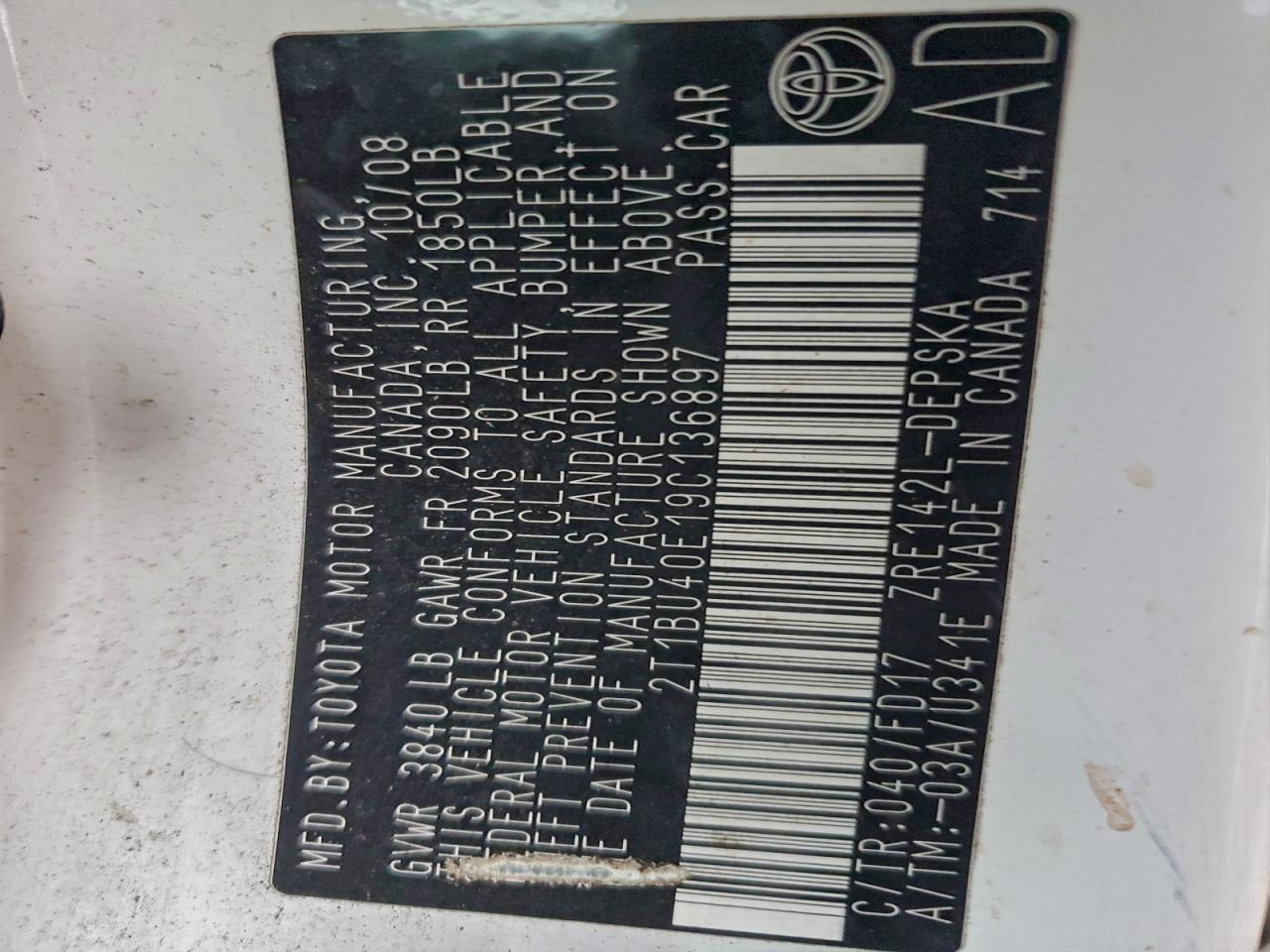 2009 TOYOTA COROLLA BASE photo 12