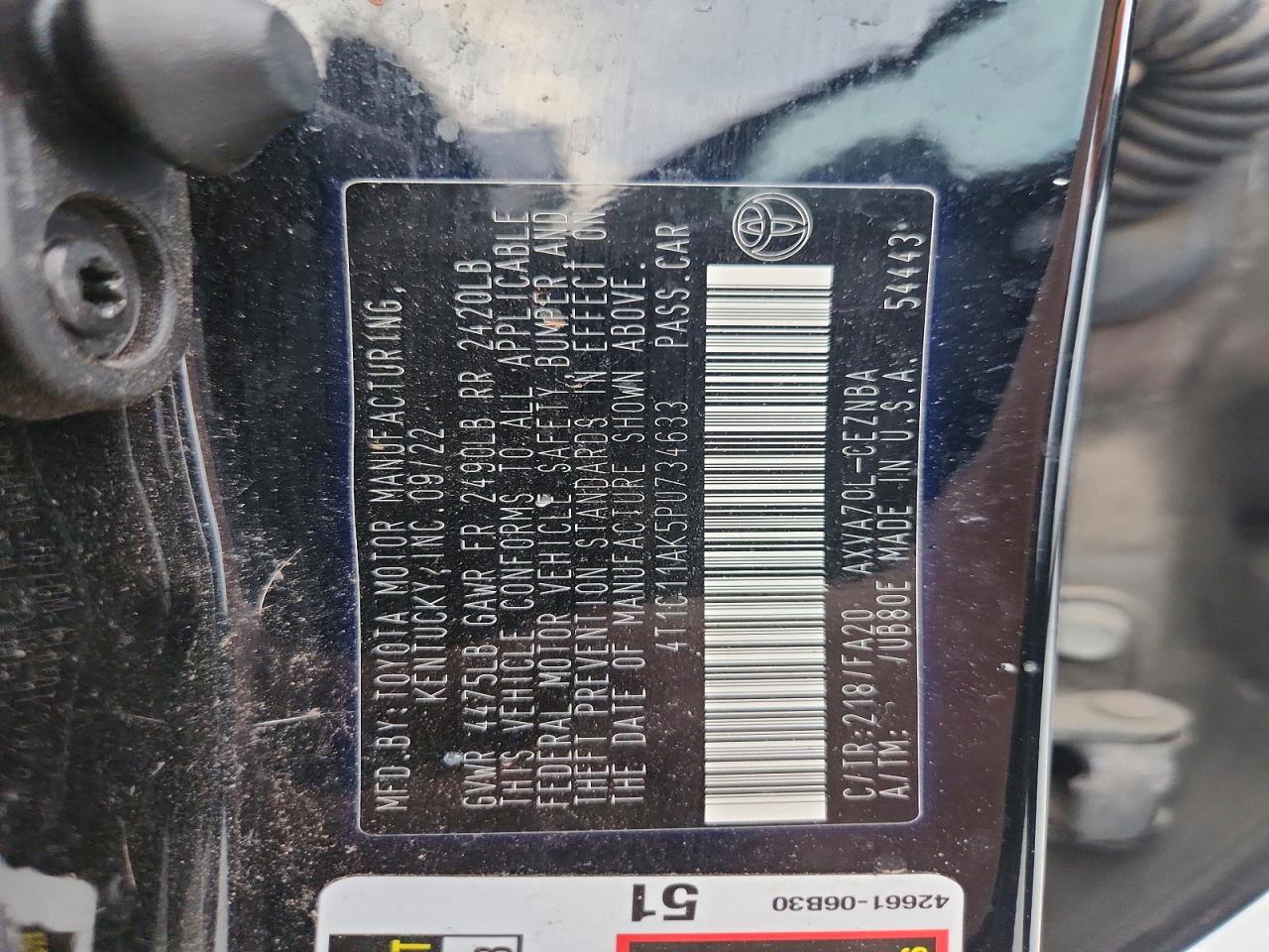 2023 TOYOTA CAMRY LE photo 12