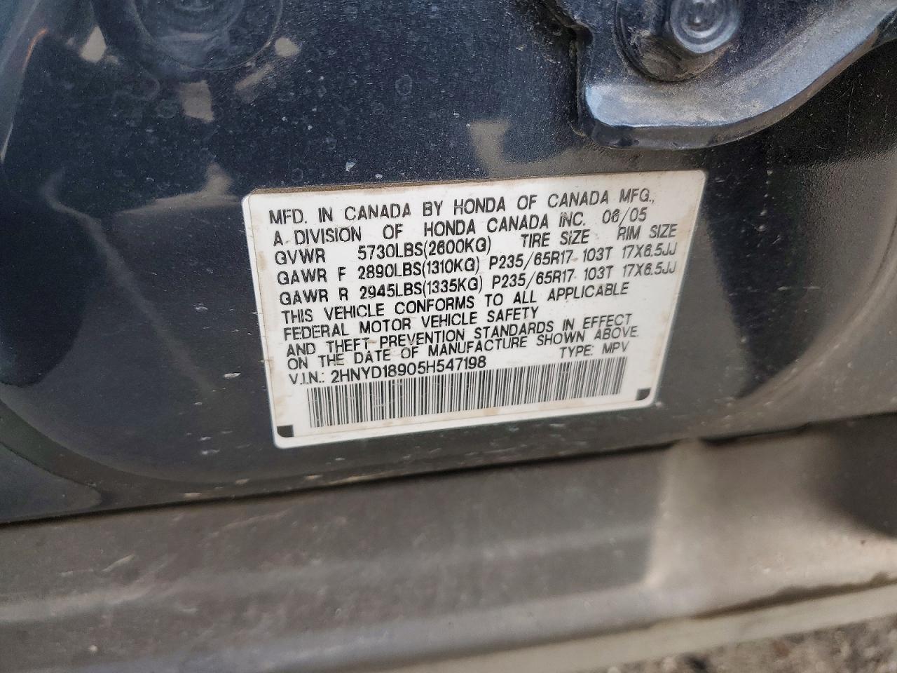 2005 ACURA MDX TOURING photo 13